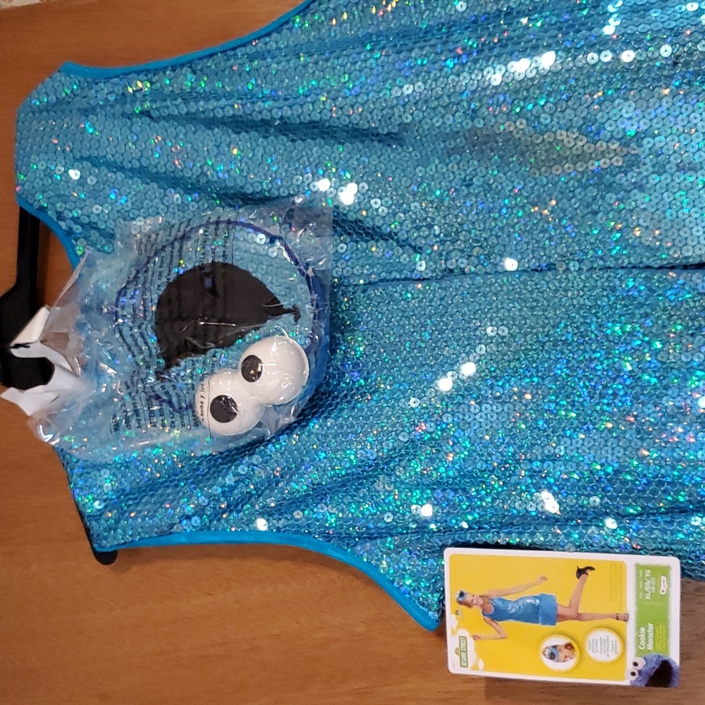 Womens Sequin "Cookie Monster" Costume - Picture 6 of 7